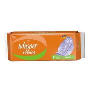 Whisper Choice Sanitary Napkins - Regular, 8 nos Pouch