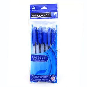 Classmate GeloNeat - Gel Pen (Blue), 5 nos Pouch
