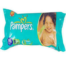 Pampers Disposable Diapers XL 12 kgs 5 nos Pouch