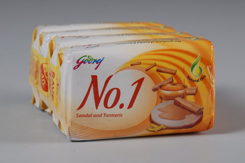 Godrej Bathing Soap - No -1 (Sandal & Turmeric), 100 gm Pouch ( Pack of 4 )