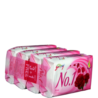 Godrej Bathing Soap - No -1 (Rose), 100 gm Pouch ( Pack of 4 )