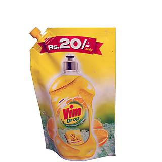 Vim Drop Lemon Liquid Dishwash, 140 ml