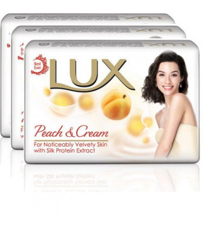 Lux Bathing Soap - Peach & Cream, 100 gm Carton ( Pack of 3 )