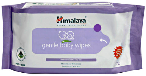 Himalaya Gentle Baby Wipes - Indian Lotus Aloe Vera, 72 nos Pouch