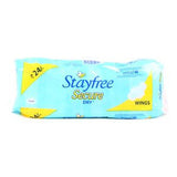 Stayfree Secure Sanitary Napkins - Dry, 7 nos Poly Pack , 8 nos Pouch