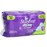Stayfree Sanitary Napkins - Dry Max All Night, 28 nos Poly Pack