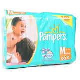 Pampers Disposable Diapers - Medium (6-11 kgs), 66 nos Pouch