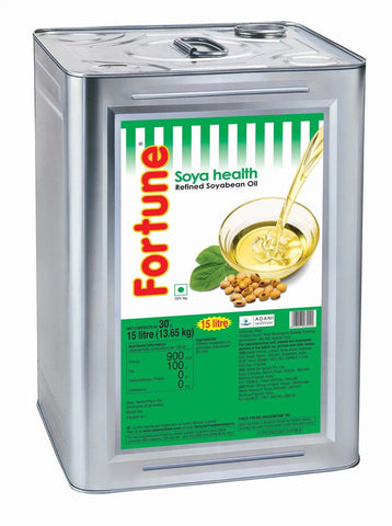 Fortune Refined - Soyabean Oil, 15 ltr Tin – groceryatdoor.com