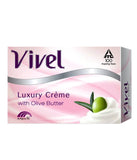 Vivel Luxury Creme Bathing Soap - Olive Butter, 100 gm Pouch ( Pack of 4 )