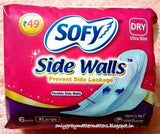 Sofy Sanitary Pads - Side Walls (Prevent Side Leakage - XL Pads), 8 nos Pouch