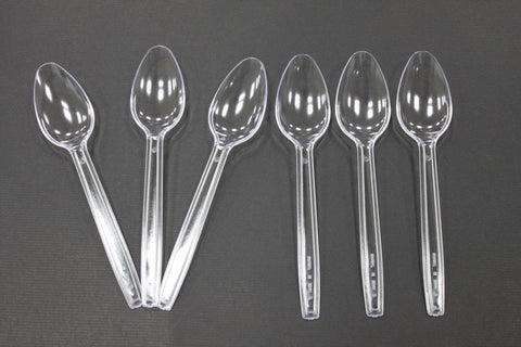 Disposal Plastic Spoons Packet - Clear, 100 spoons