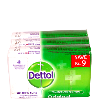 Dettol Bathing Soap - Original, 75 gm Pouch ( Pack of 3 )