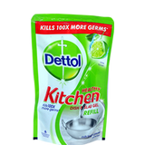 Dettol Lime Splash Healthy Kitchen Dish & Slab Gel Pouch, 130 ml