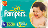 Pampers Disposable Diapers - Large (9 - 14 kgs), 60 nos Pouch