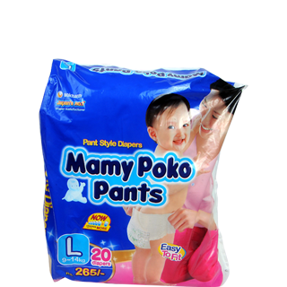 Mamy Poko Pant Style Diapers - Large (9-14 kg), 20 nos Pouch