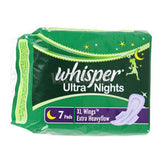 Whisper Sanitary Napkins - Extra Heavyflow XL Wings, 7 nos Pouch